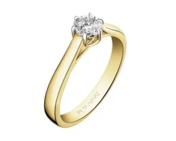 Apart Pierścionek z żółtego i białego złota z brylantem - 0,08 ct - próba 585< Pierścionki