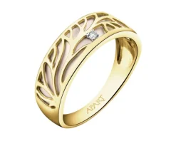 Apart Pierścionek z żółtego i białego złota z brylantem - 0,008 ct - próba 585< Pierścionki