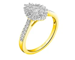 Discount Apart Pierścionek z żółtego i białego złota z diamentami - 0,39 ct - próba 585