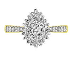 Discount Apart Pierścionek z żółtego i białego złota z diamentami - 0,39 ct - próba 585