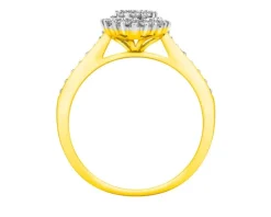 Discount Apart Pierścionek z żółtego i białego złota z diamentami - 0,39 ct - próba 585