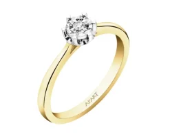 Apart Pierścionek z żółtego i białego złota z brylantem - 0,02 ct - próba 375< Pierścionki