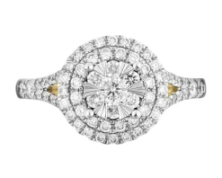 Sale Apart Pierścionek z żółtego i białego złota z brylantami - 0,65 ct - próba 585