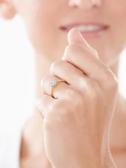 Apart Pierścionek z żółtego i białego złota z brylantami - 0,20 ct - próba 585< Pierścionki
