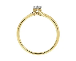 New Apart Pierścionek z żółtego i białego złota z brylantem - 0,05 ct - próba 585