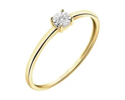 Apart Pierścionek z żółtego i białego złota z brylantem - 0,004 ct - próba 375< Pierścionki