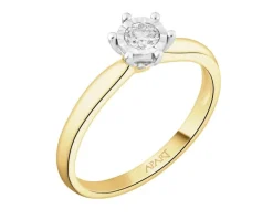 Apart Pierścionek z żółtego i białego złota z brylantem - 0,15 ct - próba 585< Wszystkie