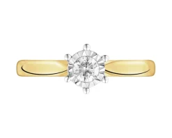 Apart Pierścionek z żółtego i białego złota z brylantem - 0,15 ct - próba 585< Wszystkie