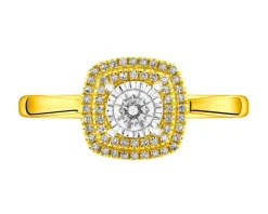 Apart Pierścionek z żółtego i białego złota z diamentami - 0,23 ct - próba 585< Pierścionki