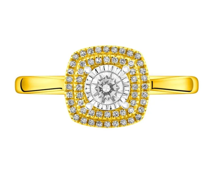 Apart Pierścionek z żółtego i białego złota z diamentami - 0,23 ct - próba 585< Pierścionki
