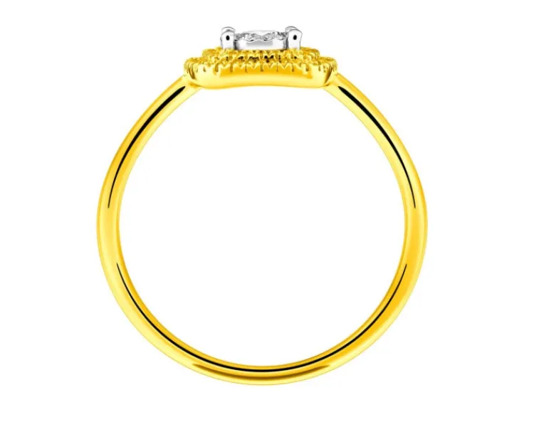 Apart Pierścionek z żółtego i białego złota z diamentami - 0,23 ct - próba 585< Pierścionki