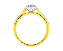 Outlet Apart Pierścionek z żółtego i białego złota z brylantami - 0,35 ct - próba 585