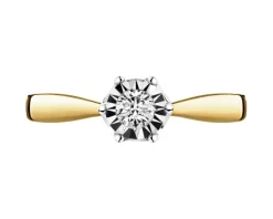 Apart Pierścionek z żółtego i białego złota z brylantem - 0,15 ct - próba 585< Pierścionki