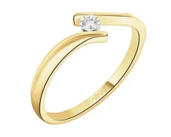 Discount Apart Pierścionek z żółtego i białego złota z brylantem - 0,03 ct - próba 375