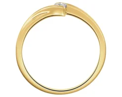 Discount Apart Pierścionek z żółtego i białego złota z brylantem - 0,03 ct - próba 375