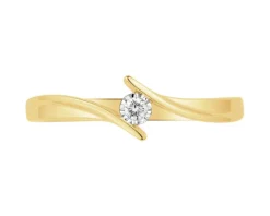 Discount Apart Pierścionek z żółtego i białego złota z brylantem - 0,03 ct - próba 375
