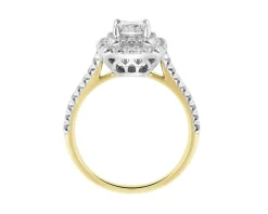 New Apart Pierścionek z żółtego i białego złota z diamentami - SI1/H - 1,00 ct - próba 585