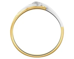 Apart Pierścionek z żółtego i białego złota z brylantem - 0,02 ct - próba 585< Pierścionki