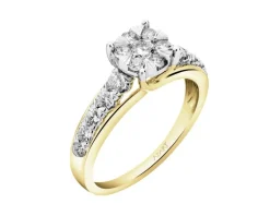 Apart Pierścionek z żółtego i białego złota z brylantami - 0,75 ct - próba 585< Pierścionki