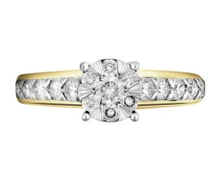 Apart Pierścionek z żółtego i białego złota z brylantami - 0,75 ct - próba 585< Pierścionki