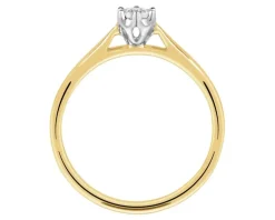 Best Apart Pierścionek z żółtego i białego złota z brylantem - 0,05 ct - próba 750