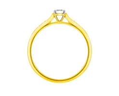 Online Apart Pierścionek z żółtego i białego złota z diamentami - 0,09 ct - próba 375