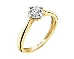 Apart Pierścionek z żółtego i białego złota z brylantem - 0,08 ct - próba 585< Pierścionki