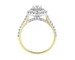 Apart Pierścionek z żółtego i białego złota z brylantami - SI2/H - 1,03 ct - próba 585< Pierścionki