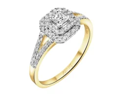 Apart Pierścionek z żółtego i białego złota z diamentami - 0,40 ct - próba 585< Pierścionki