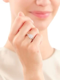 Apart Pierścionek z żółtego i białego złota z diamentami - 0,40 ct - próba 585< Pierścionki