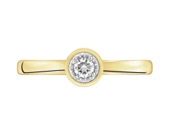 Apart Pierścionek z żółtego i białego złota z brylantem - 0,08 ct - próba 585< Pierścionki