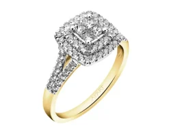 Apart Pierścionek z żółtego i białego złota z diamentami - 0,45 ct - próba 585< Pierścionki