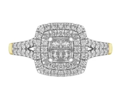 Apart Pierścionek z żółtego i białego złota z diamentami - 0,45 ct - próba 585< Pierścionki
