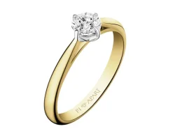 Best Apart Pierścionek z żółtego i białego złota z brylantem - 0,08 ct - próba 585
