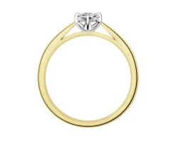Best Apart Pierścionek z żółtego i białego złota z brylantem - 0,08 ct - próba 585