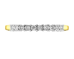 New Apart Pierścionek z żółtego i białego złota z brylantami - 0,06 ct - próba 585