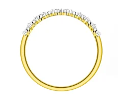 New Apart Pierścionek z żółtego i białego złota z brylantami - 0,06 ct - próba 585