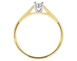 Apart Pierścionek z żółtego i białego złota z brylantem - 0,05 ct - próba 750< Pierścionki