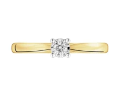 Apart Pierścionek z żółtego i białego złota z brylantem - 0,05 ct - próba 750< Pierścionki