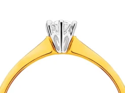 Apart Pierścionek z żółtego i białego złota z brylantem - SI2/H-I - 0,23 ct - próba 585< Pierścionki