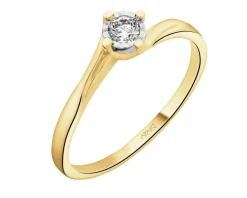 Apart Pierścionek z żółtego i białego złota z brylantem - 0,11 ct - próba 585< Wszystkie