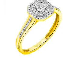 Apart Pierścionek z żółtego i białego złota z diamentami - 0,19 ct - próba 585