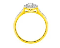 Apart Pierścionek z żółtego i białego złota z diamentami - 0,19 ct - próba 585