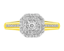 Apart Pierścionek z żółtego i białego złota z diamentami - 0,19 ct - próba 585