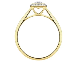Discount Apart Pierścionek z żółtego i białego złota z brylantami - serce - 0,20 ct - próba 585