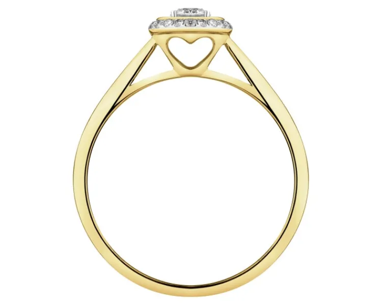 Discount Apart Pierścionek z żółtego i białego złota z brylantami - serce - 0,20 ct - próba 585