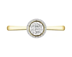 Discount Apart Pierścionek z żółtego i białego złota z brylantami - serce - 0,20 ct - próba 585