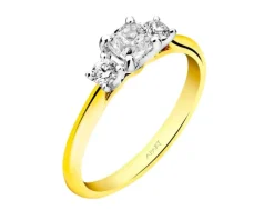 Sale Apart Pierścionek z żółtego i białego złota z diamentami – SI1/ H - 0,70 ct - próba 585