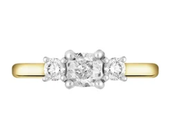 Sale Apart Pierścionek z żółtego i białego złota z diamentami – SI1/ H - 0,70 ct - próba 585