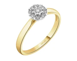 Apart Pierścionek z żółtego i białego złota z diamentami - 0,05 ct - próba 375< Pierścionki